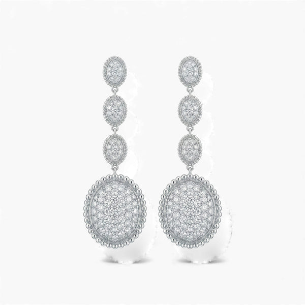 Item | Buy Meena Moissanite Triple Drop Earrings in 925 Sterling Silver | SPOP Enterprise Global